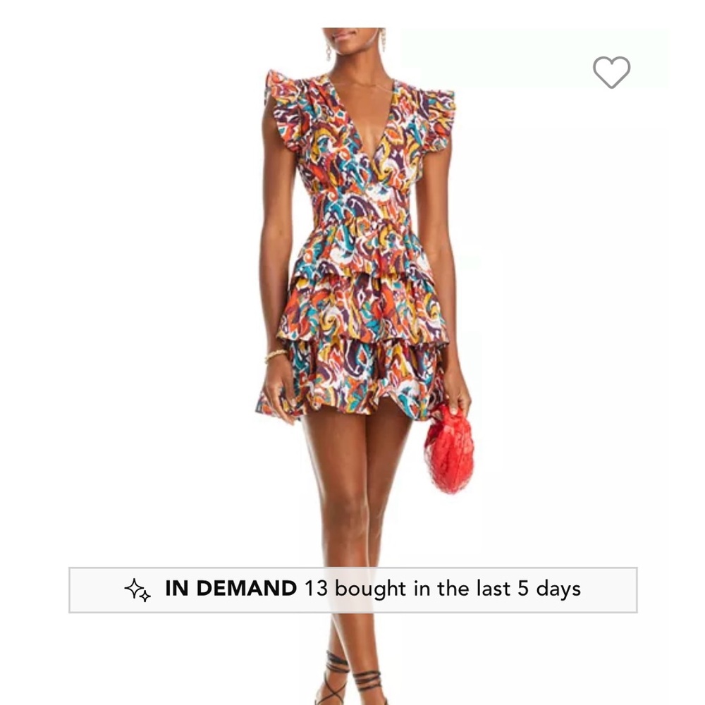 AQUA V Neck Ruffled Mini Dress